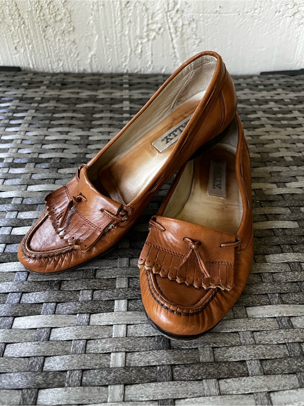 Bally Tan Leather Tassel Loafers